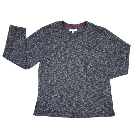 Tommy Bahama T Shirt Mens XL Gray Soft Knit Pullover Lounge Top Long Sleeve - Picture 1 of 12